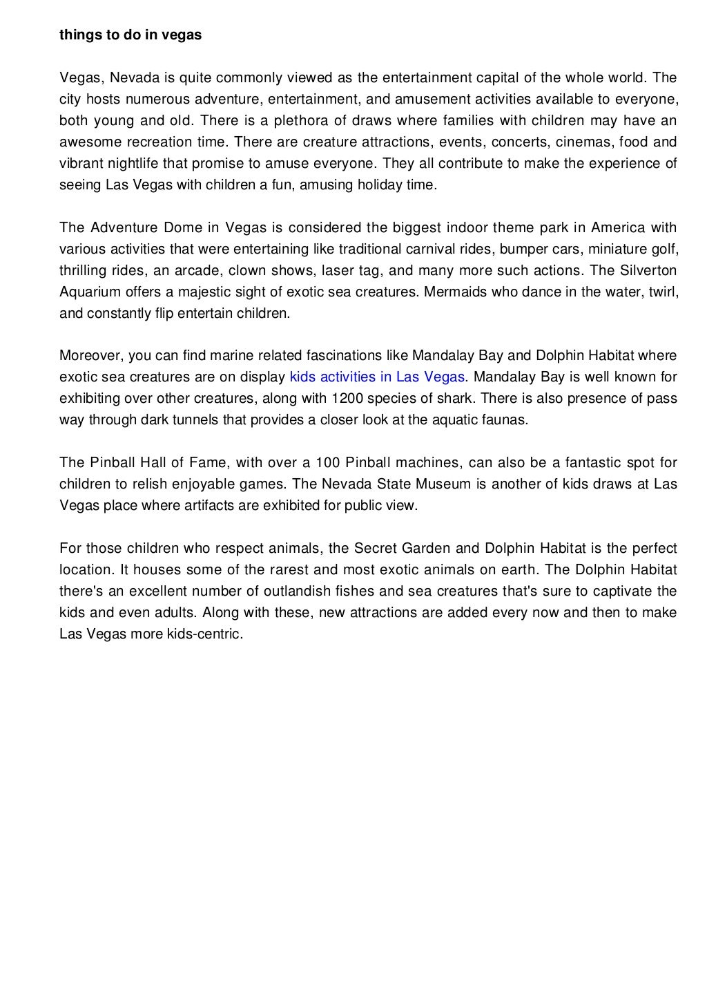 Things To Do In Vegas With Kids