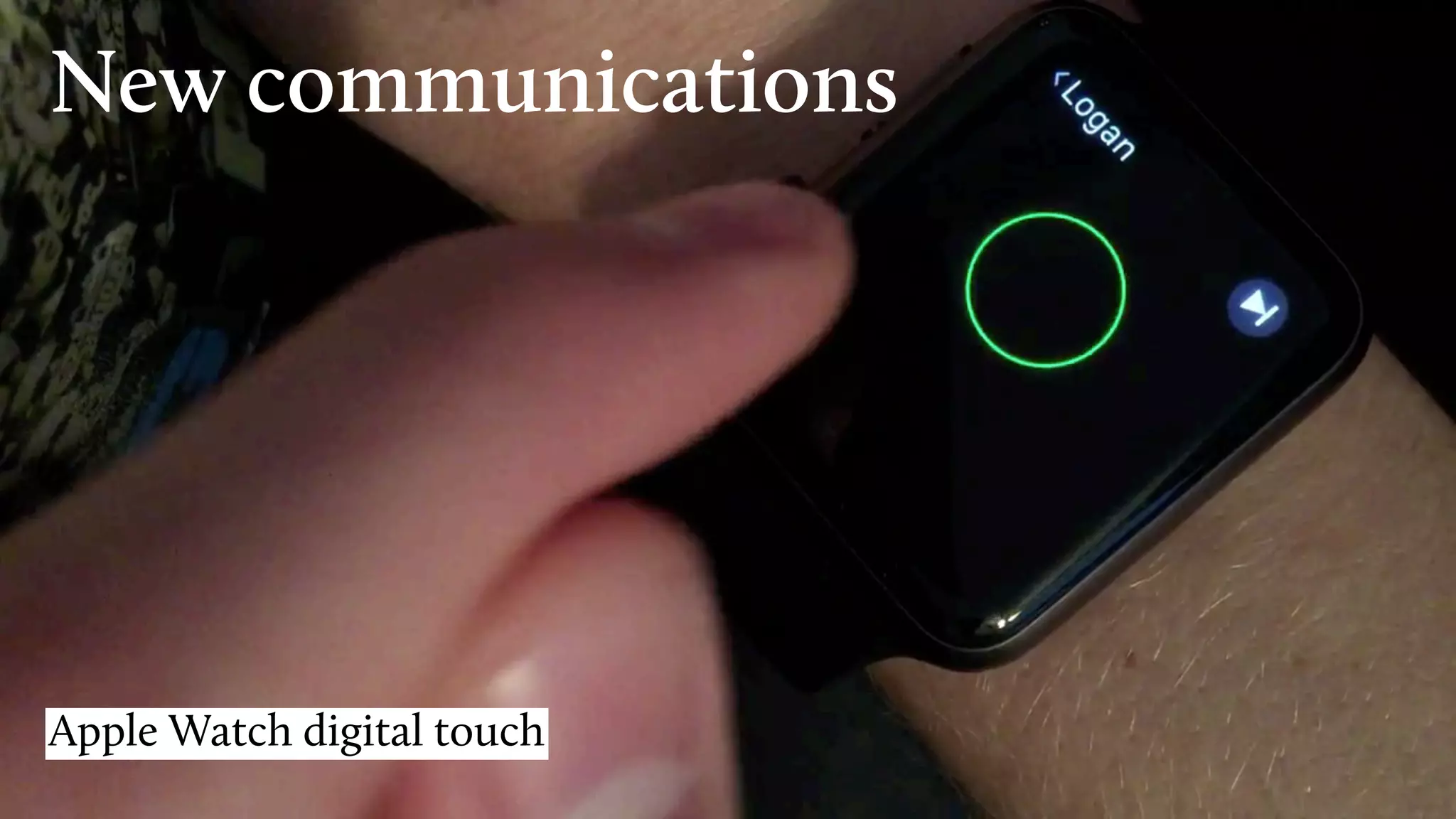 New communications
Apple Watch digital touch
 