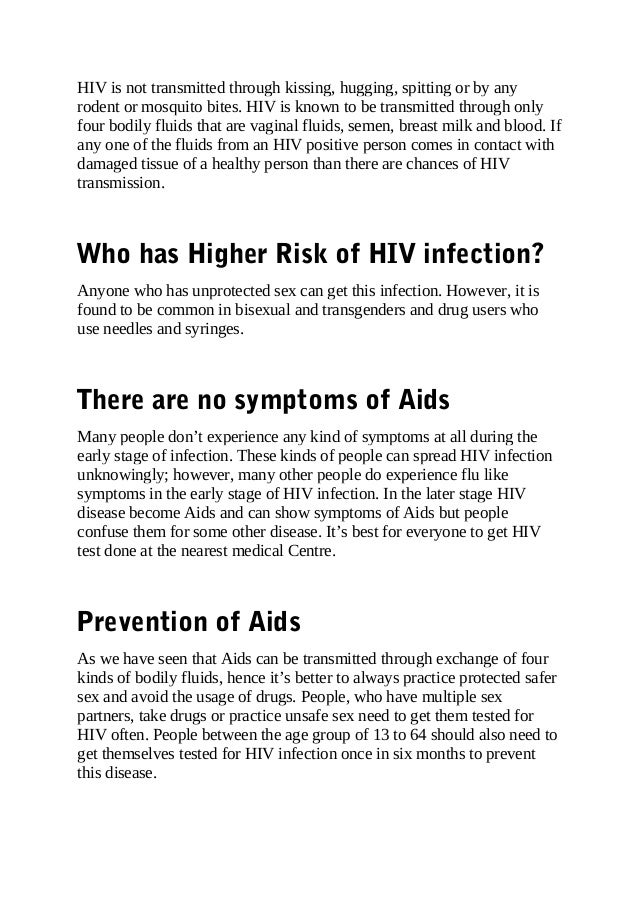 Things everyone need to know about HIV Aids