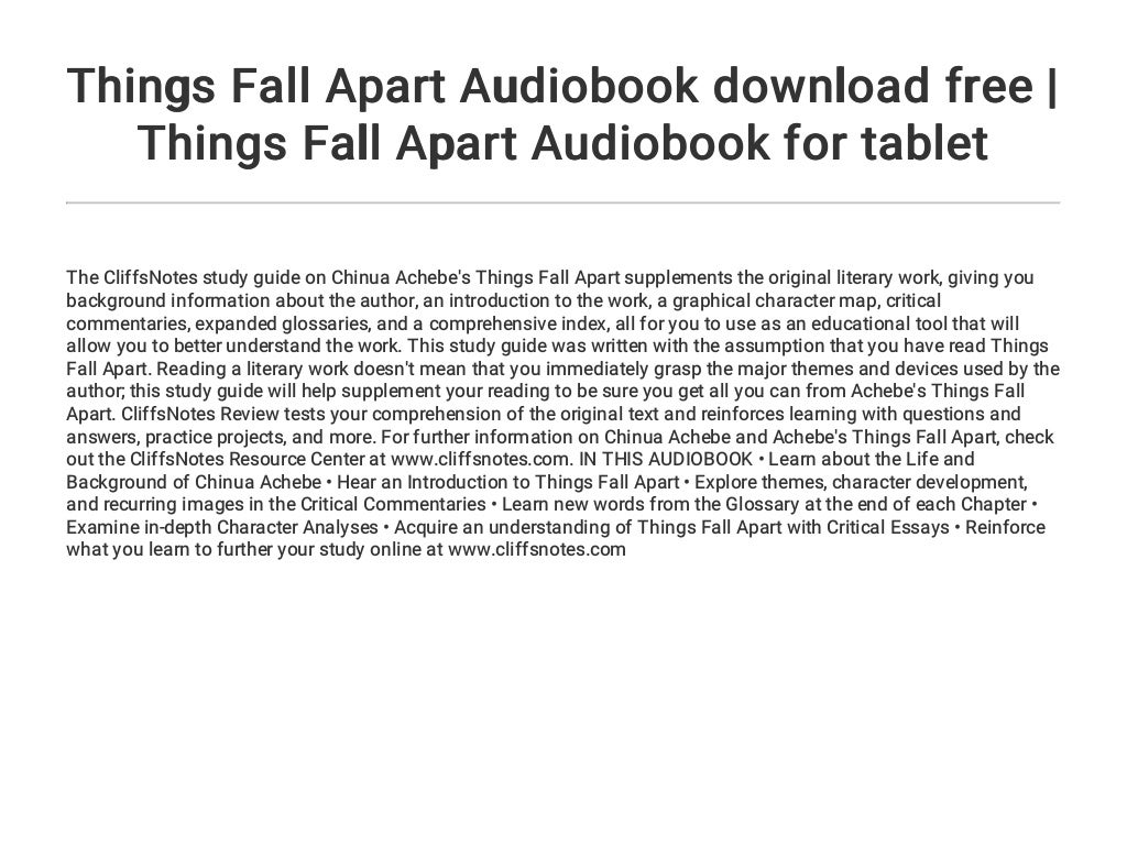 Things Fall Apart Audiobook download free Things Fall