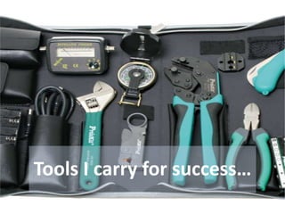 Tools I carry for success…
 