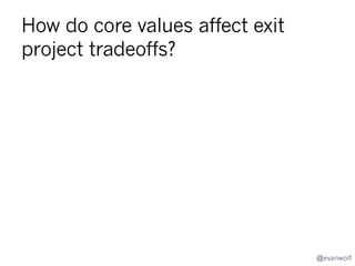 Done
Signals

Map

Kill?

How?

Are you
Plan
ready to
Stage
prepare for
end-of-life
Deploy
while your
Close is
product Out
still
healthy?
Done
@evanwolf

 