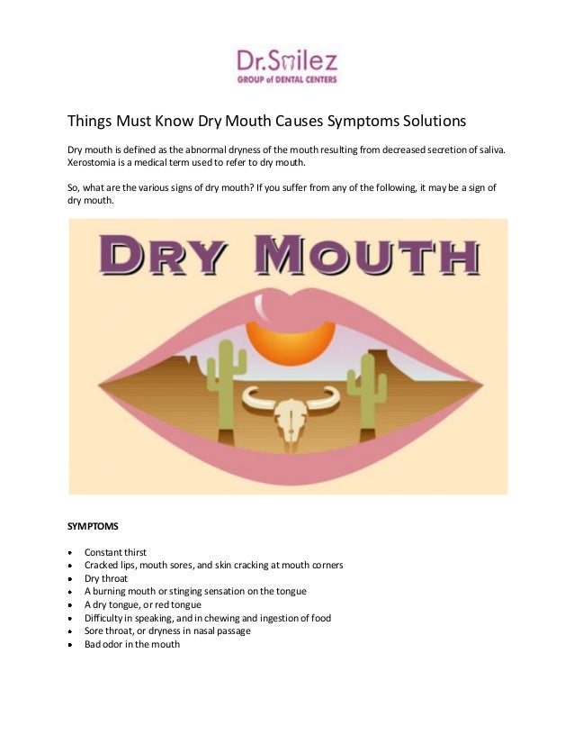 Is dry mouth a symptom of thrush?