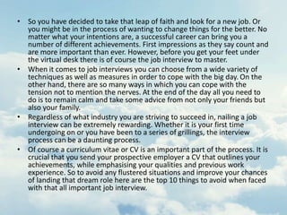 THINGS NOT TO DO IN A JOB INTERVIEW!