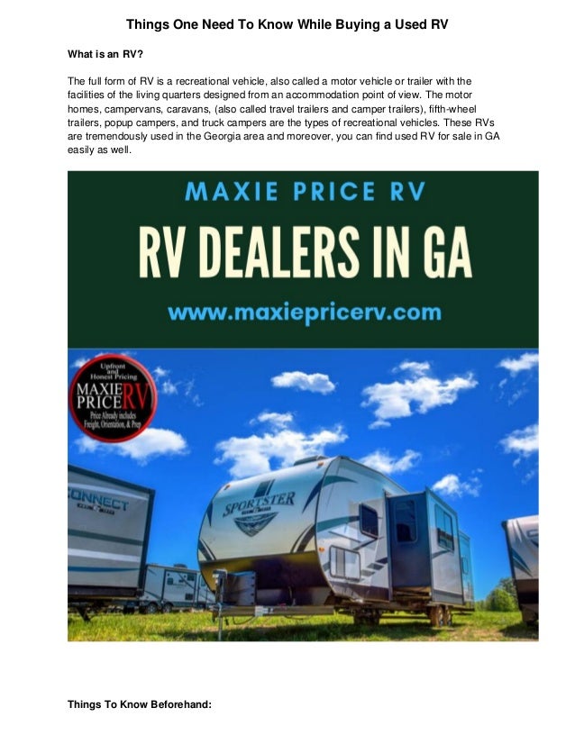 Used Rv For Sale In Ga >> Things One Need To Know While Buying Used Rv Used Rv For Sale In Ga >> Things One Need To Know While Buying Used Rv