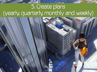 5. Create plans
(yearly, quarterly, monthly and weekly)
 