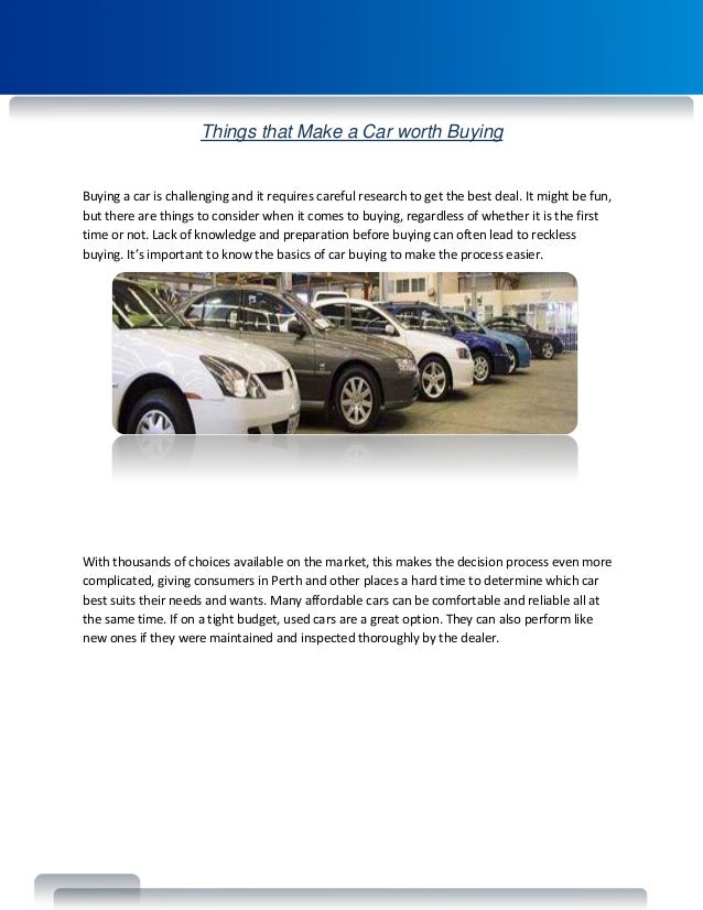 how to know if a car is worth buying