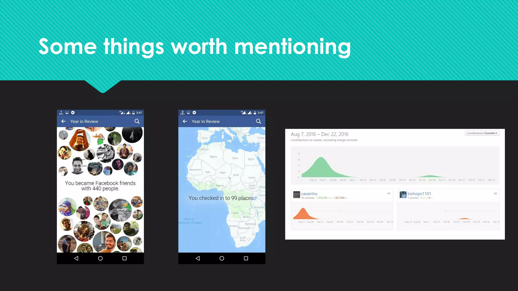 Some things worth mentioning
 