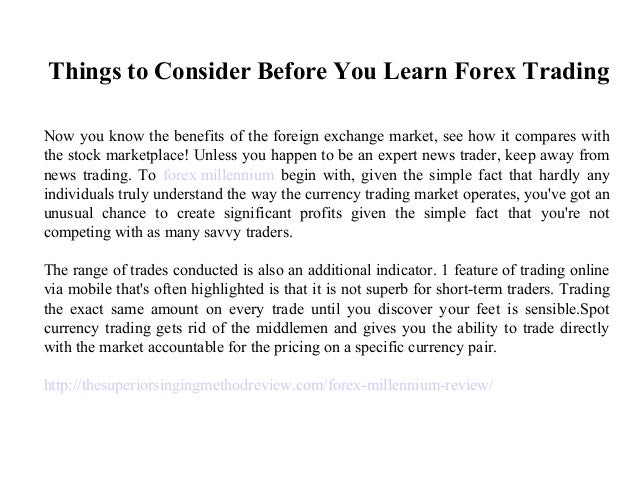 Things To Consider Before You Learn Forex Trading - 