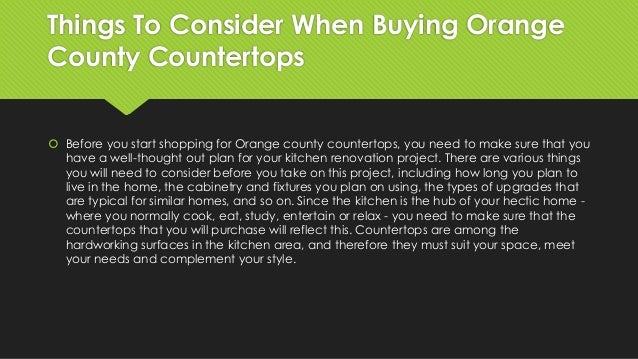 Things To Consider When Buying Orange County Countertops