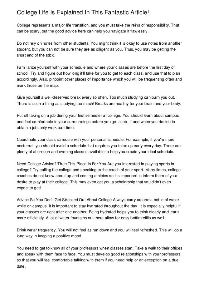 articles about college essays