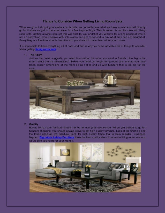 Things To Consider When Getting Living Room Sets
