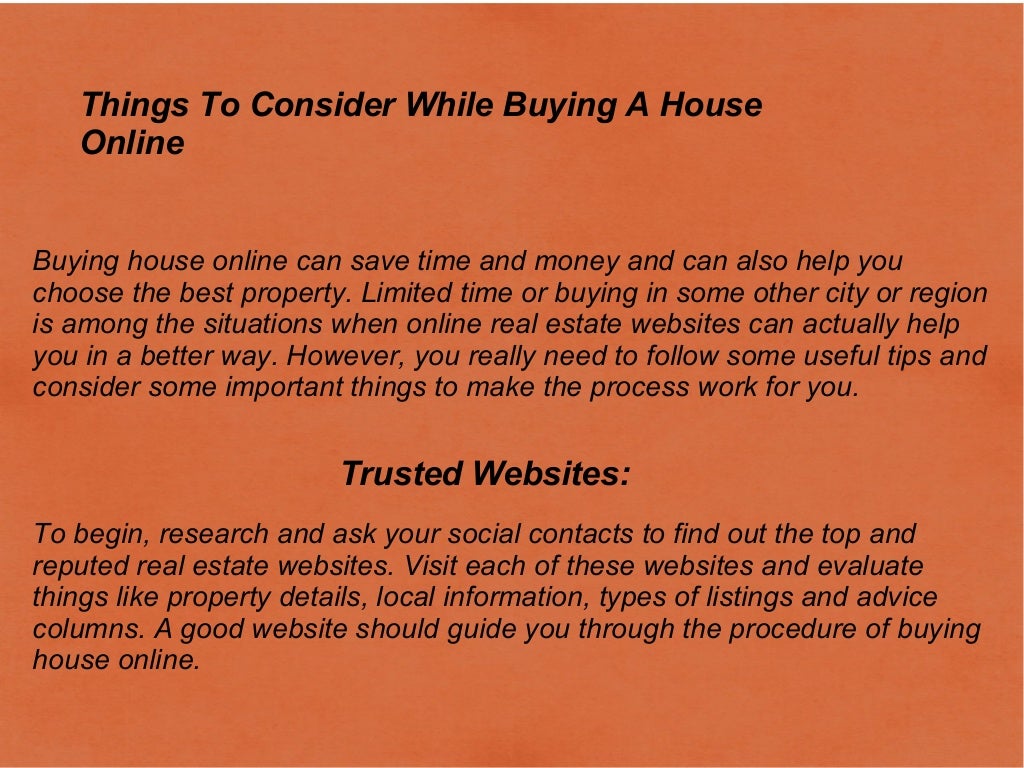 Things To Consider While Buying A House Online