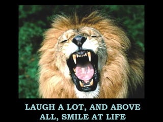 LAUGH A LOT, AND ABOVE
ALL, SMILE AT LIFE
 