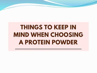 Things to Keep in Mind when Choosing a Protein Powder - Danone India