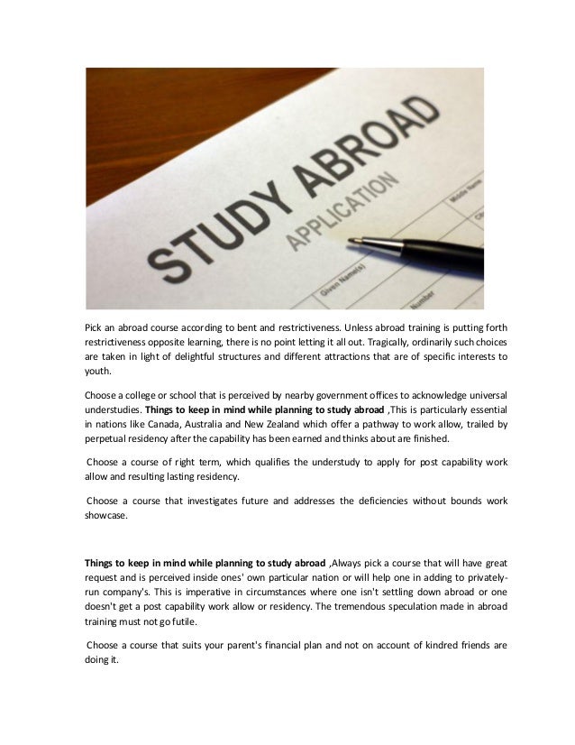 Things To Keep In Mind While Planning To Study Abroad