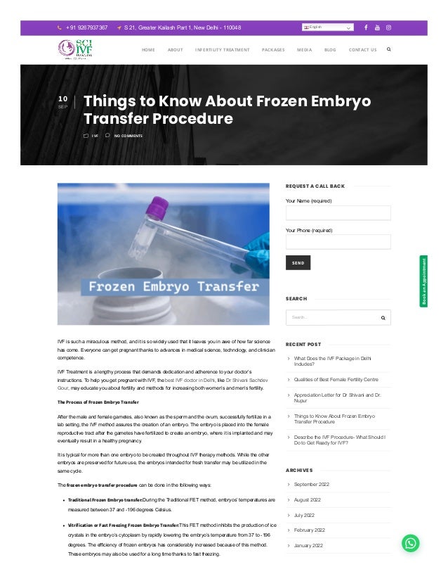 Things to Know About Frozen Embryo Transfer Procedure PDF
