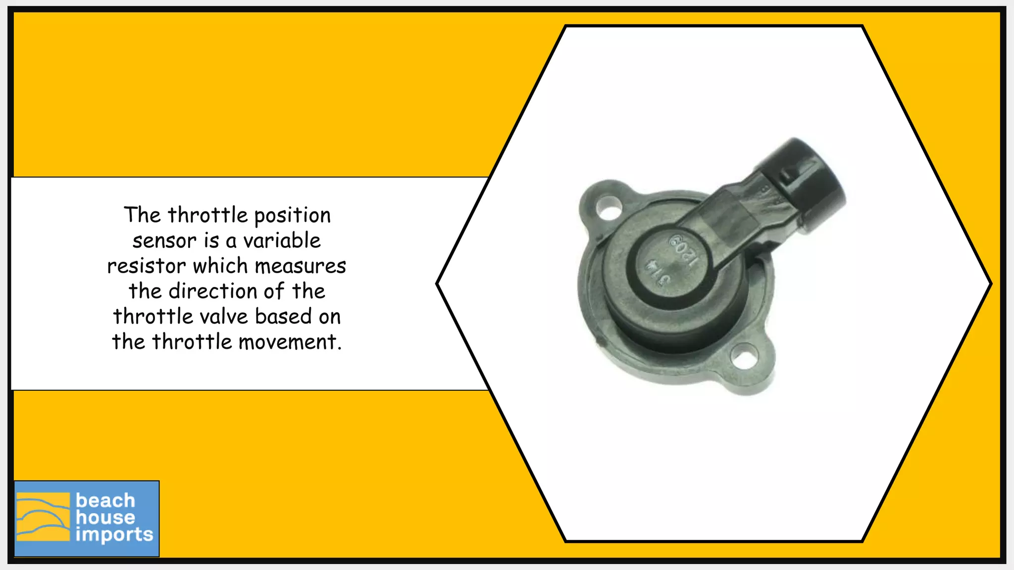 The throttle position
sensor is a variable
resistor which measures
the direction of the
throttle valve based on
the throttle movement.
 