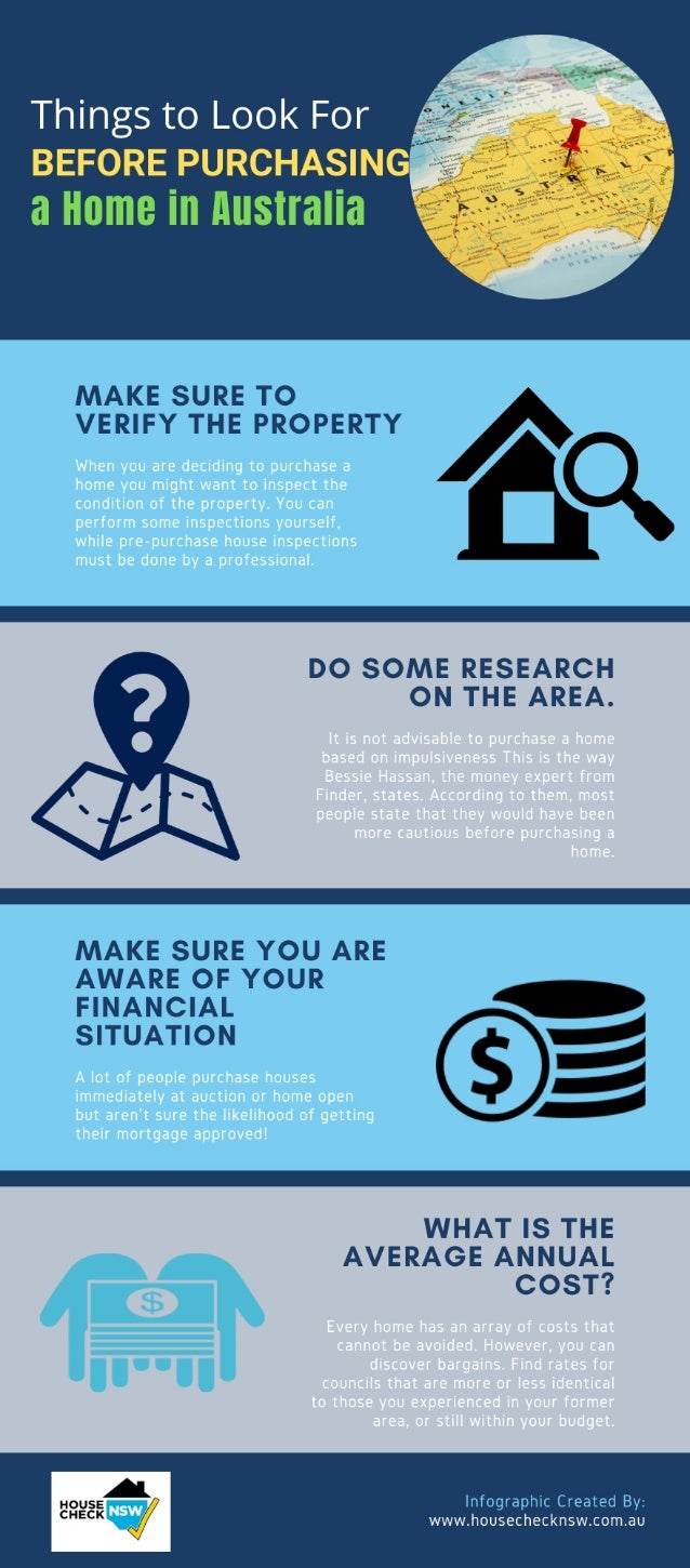 Things to Look For Before purchasing a home in Australia [Infographic]