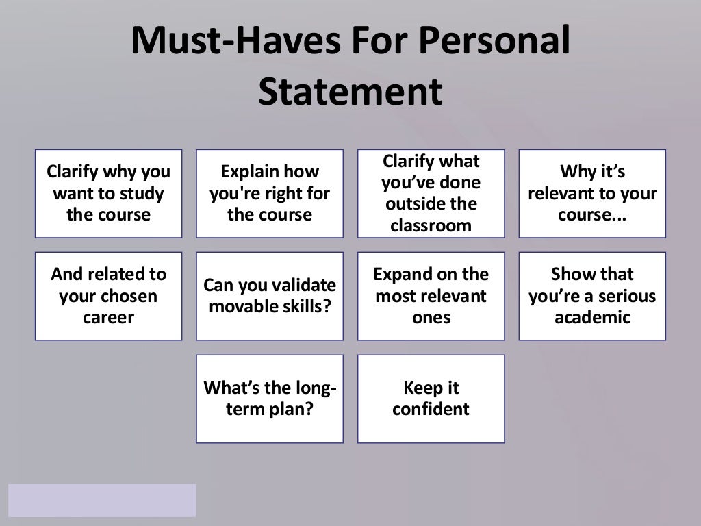 Things To Put In Personal Statement