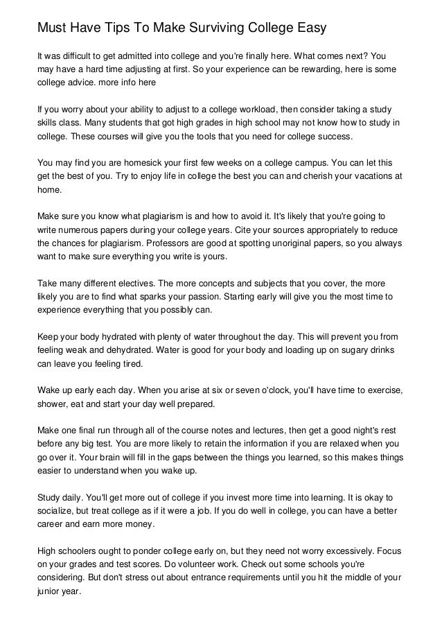 must have tips to make surviving college easy tips on surviving college