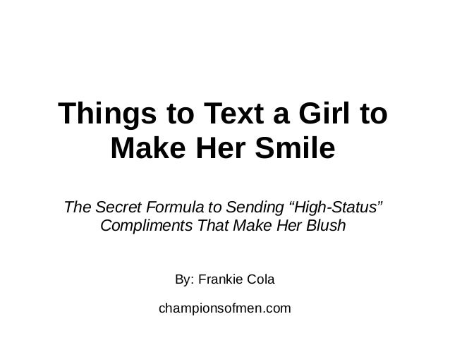 Make her to a to say girl smile what to How to