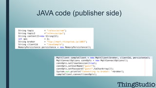 JAVA code (publisher side)
 