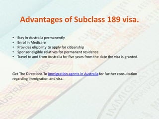 Skilled Independent Visa Subclass 189 | Visa Agents Sydney, Australia | PPT