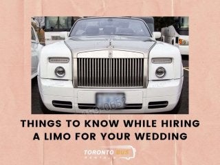 Things you need to know while hiring a Limo Services for your Wedding