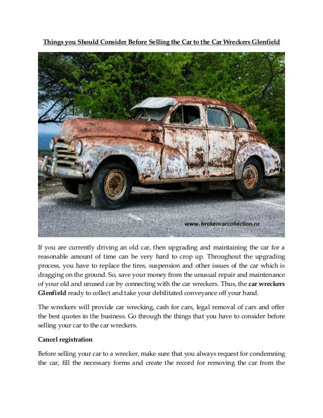 Things You Should Consider Before Selling The Car To The Car Wreckers