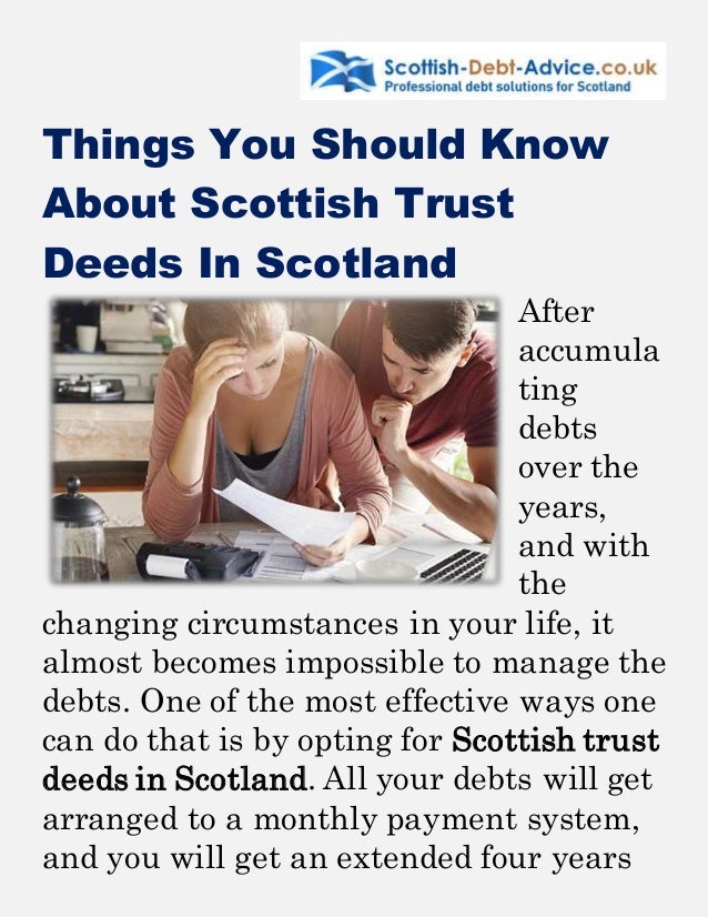 Things you should know about scottish trust deeds in scotland