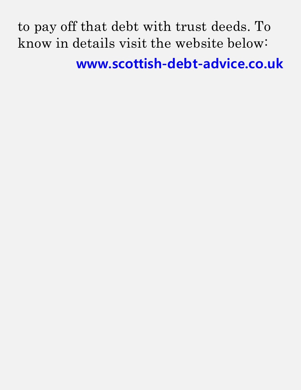 Things you should know about scottish trust deeds in scotland