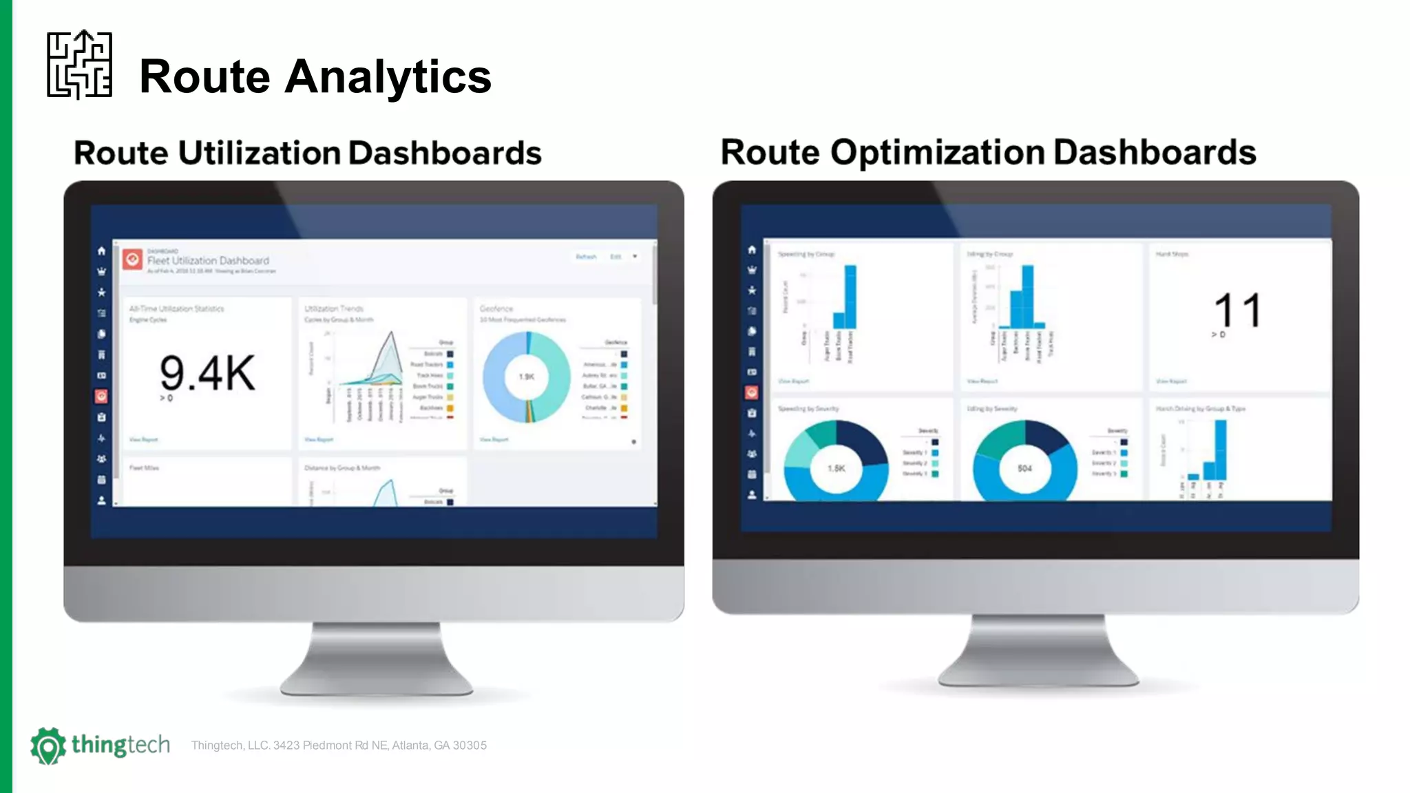 Thingtech, LLC. 3423 Piedmont Rd NE, Atlanta, GA 30305
Route Analytics
 