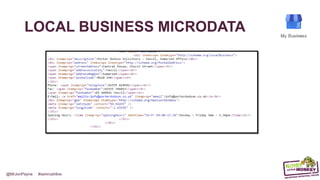 @MrJonPayne #semrushlive
LOCAL BUSINESS MICRODATA
 