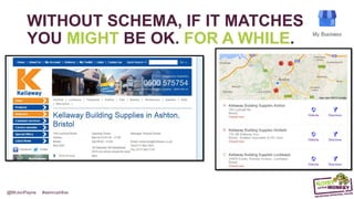 @MrJonPayne #semrushlive
WITHOUT SCHEMA, IF IT MATCHES
YOU MIGHT BE OK. FOR A WHILE.
 