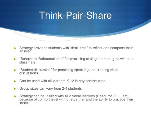 think pair share Find and save ideas about think pair share on pinterest | see more ideas about teaching strategies, student engagement and teaching tips. think pair share Find and save ideas about think pair share on pinterest | see more ideas about teaching strategies, student engagement and teaching tips.
