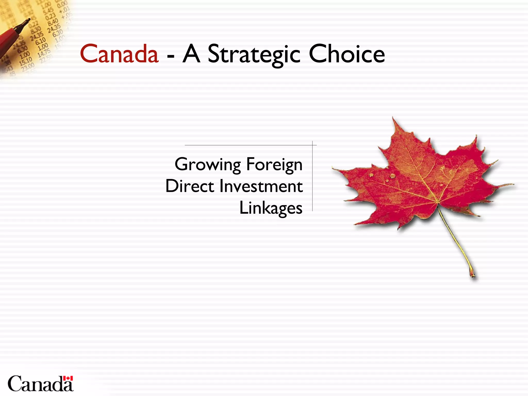 Growing Foreign Direct Investment Linkages 