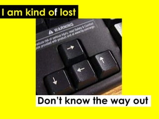 I am kind o f  lost Don’t   know the way out 