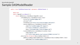 Sample OASModelReader
21
MicroProfile OpenAPI
 