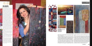 EXHIBITION


OLA HEJAZI
www.olahejazi.com
Born in Tripoli, Lebanon, Saudi artist Ola Hejazi
has been based in Jeddah since she was raised
there as a child. Considered one of the leading
abstract expressionist artists in the Kingdom,
Ola’s trajectory as an artist can be traced back
to the Saudi Art Center in Jeddah where she ﬁrst
experimented with oil painting in 1995. She has
gone on to develop her skills in printmaking and
portraiture through a host of courses in the best
art schools internationally, including the Chelsea
College of Art and Design and the Slade Art                  02
School at the University College of London.
   Her work follows the theme of abstraction
and traditional symbols, with a pronounced use
of primary colours and Arabic calligraphy as a
clearly distinguishable common thread. She is
constantly drawing on her educational background
in Arabic literature, seeking inspiration from the
poetry of Mohammad Darwish or the music of
the iconic Umm Khulthoum in her latest series
Darwishiyat and Khulthoumiyat. Ola likes to
express her form of ‘truth’, as she sees it, through
a combination of bright colours and often written
words on the canvas, relaying through her images
a rich array of human emotions. None of her
pieces are titled, a deliberate move so that viewers
are not conﬁned in their interpretation of her work.
   Her work has steadily evolved throughout the
years, expressing stronger opinions about her
own design. There is more colour, more detail,
and more tension in her work. In her last series
                                                                                                03
Tattoos, she introduces black onto her canvases
and uses numbers and geometric shapes instead
                                                            01   Washmiyat 4
of the free form calligraphy that has dominated
                                                            02   King Abdullah Economic City
her earlier work.
                                                            03   Darwishyat 9
   In addition to her private painting endeavours,
                                                            04   Washamyat 24
she enjoys working to foster artistic talent with      01
                                                            05   Darwishyat 4
children and also trains teachers to develop their
experiences in order to teach their students in a                                                                                     04      05
more creative way.
   “The visionary inspiration and imagination in
not a technical skill learned in school,” she says,         educational zone, centre business district, nancial island and residential        are invited to establish a hub in the heart of the globally important Saudi
“but rather to my personal belief, a gift from God.         districts, including 25,000 hotel rooms to accommodate guests, notably            market.
This is the only way I can explain the source               on their way to pilgrimage.                                                          Low-cost energy provides the main enticement for foreign investors.
of any idea I may have during the creation                    With access to the Red Sea, and a key strategic location between Jeddah and     But not the only enticement. e Kingdom has been actively developing
process.”                                                   the Holy Cities of Mekkah and Medina, the city also incorporates a special        its human resource pool by supporting its highly-educated youth
   One of Saudi Arabia’s leading and most                   sea terminal for these pilgrims. In addition, it is intended that the port will   population through vocationally relevant higher education programmes.
celebrated female artists, she has participated             make KAEC a global hub for light industry, providing good transport links and        Developing a Cultural Strategy for the Economic Cities will add another
in countless group exhibitions internationally,             proximity to the rich natural resources found in Africa and the Middle East.      dimension to the urban environment that will cater to the young and
including Qatar, Jordan, France and Egypt.                    Maximising the natural resources available in the Kingdom itself                educated demographic who seek out these types of lifestyle amenities. With
Preceding her display for Project 60, Ola                   is also a goal. Petroleum resources will provide low-cost feedstock               long term plans to include cultural landmarks, such as museums and art
has exhibited solo shows at Atellier Jeddah in              for a range of petroleum derivatives, including plastics in a so-called           centers, “Project 60” is just the rst showcase of a broad development plan
2001, Europia Gallery in Paris in 2007 and a                ‘Plastics Valley’ where automotive, biomedical, construction and food             to infuse creativity and innovation into the fabric of the Economic Cities.
permanent collection at the SAGIA headquarters              packaging applications will be co-located. Knowledge-based industries                e exhibition will be open for viewing from November 2nd, 2010.
in Riyadh since 2007.                                       are welcomed to the city; education is prioritized; nancial services              Athr Gallery www.athrart.com is Project 60’s Gallery Partner.

080                                                                                                                                                                                                               081
 