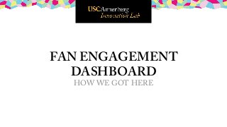 FAN ENGAGEMENT 
DASHBOARD HOW WE GOT HERE 
 