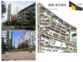 叠坡-复合街区            地块4
                                                   C7
                                多种住宅类型的人气居住
                                复合式住宅楼
                                                   P9
                                     地




                                         儿童
                                         动场

复合式住宅楼沿街效果可避免单一山墙，巧增开发量                       社区
                                              公园




经济技术指标     规划用地     25.99公顷
           建筑面积 218,325平方米
           容积率           1.45
     建筑方向适当，打破行列式“无聊空地”
 