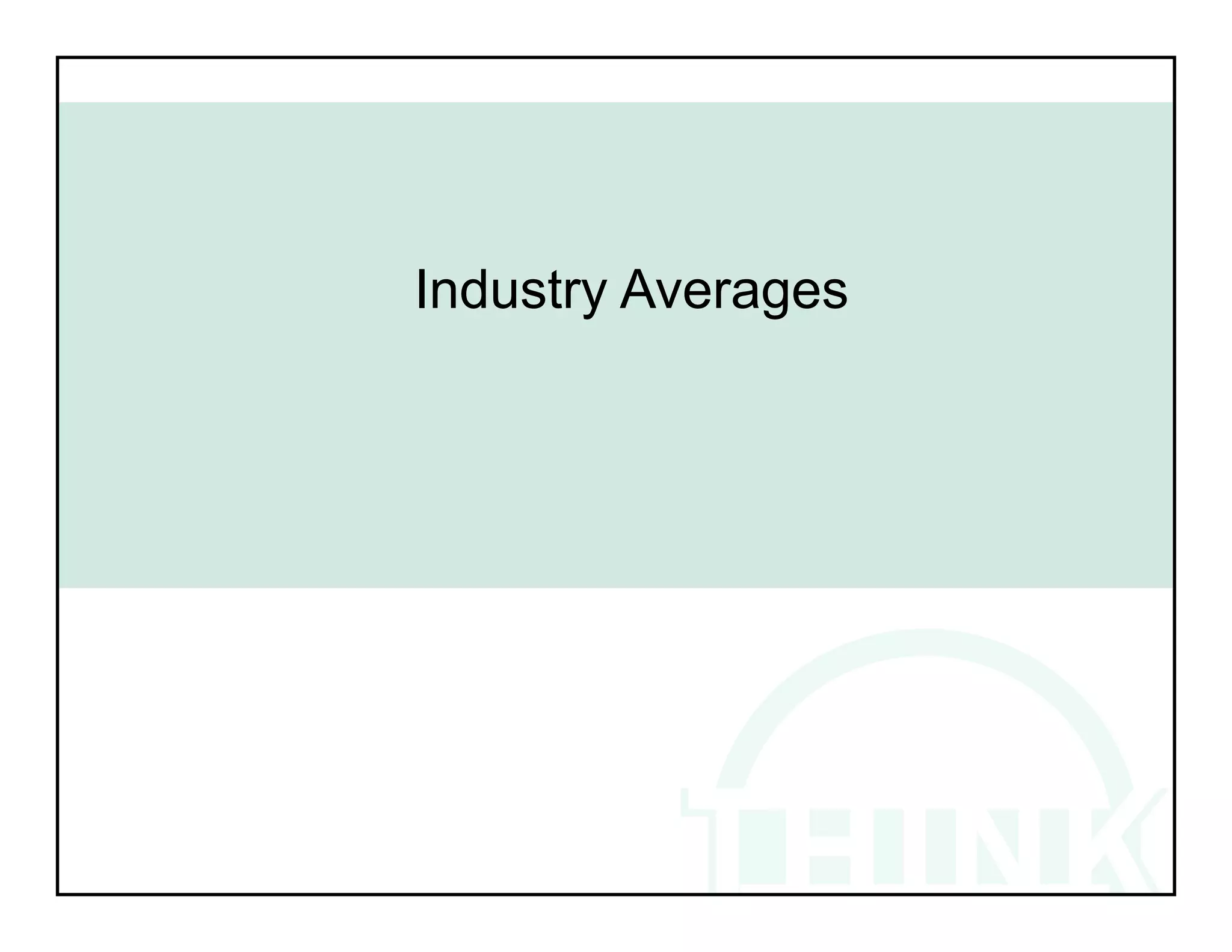 Industry Averages
 