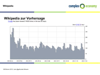 Wikipedia




 Wikipedia zur Vorhersage




SEOKomm 2012 | Jens @gefruckelt Altmann
 