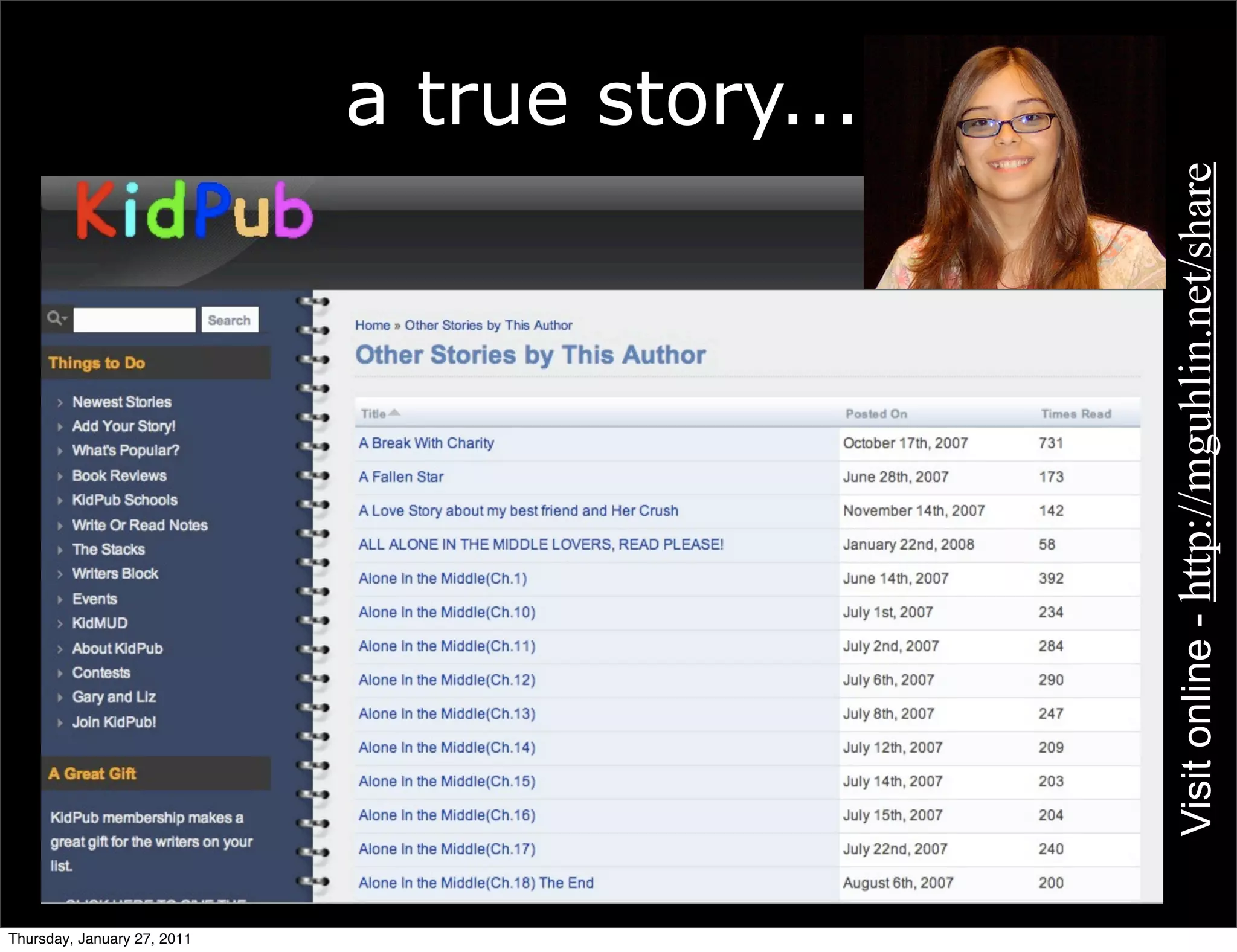 a true story...




                                               Visit online - http://mguhlin.net/share
Thursday, January 27, 2011
 