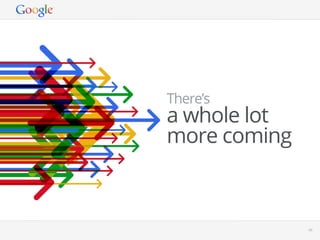 There’s
a whole lot
more coming



          Google Conﬁdential and Proprietary   48
 