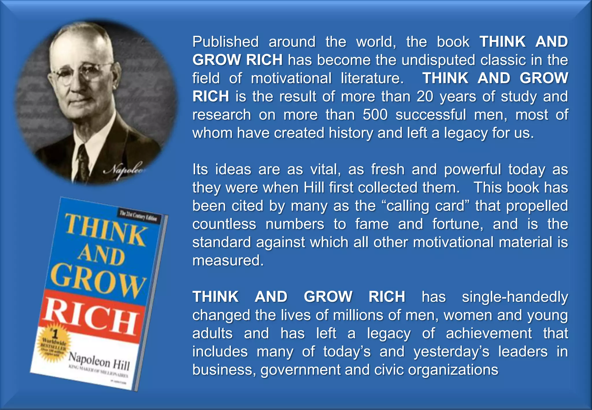 THINK AND GROW RICH - NAPOLEON HILL | PPSX