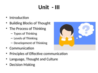 Thinking.... thought process psychology... | PPT