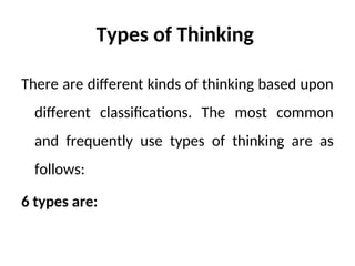 Thinking.... thought process psychology... | PPT
