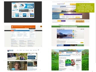 51 | 15.03.2016
Football, airport,
university, TripAdvisor,
Chronicle and Council
all make up top 10
 